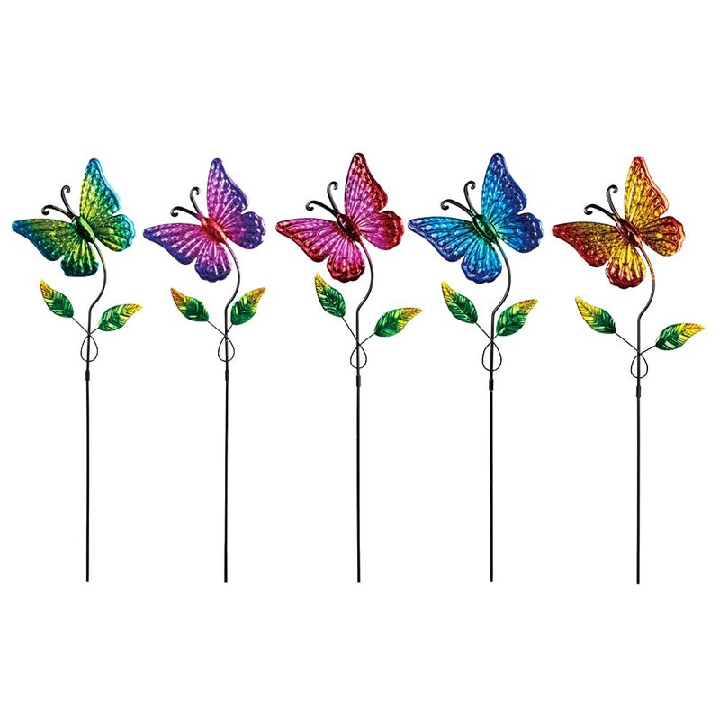 Venniy 5 Pack Butterfly Decorative Garden Stakes,Outdoor Metal Decor Outdoor Decorations for Patio and Yard - Image 1